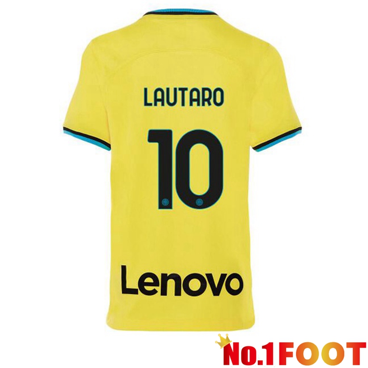 Inter Milan (LAUTARO 10) Soccer Jersey Third Yellow 2022/2023