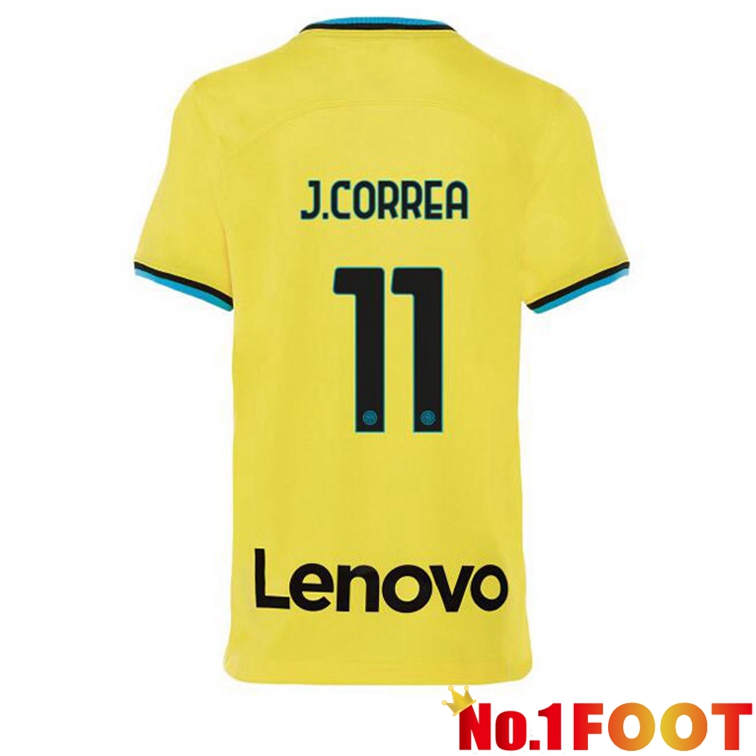 Inter Milan (J.CORREA 11) Soccer Jersey Third Yellow 2022/2023