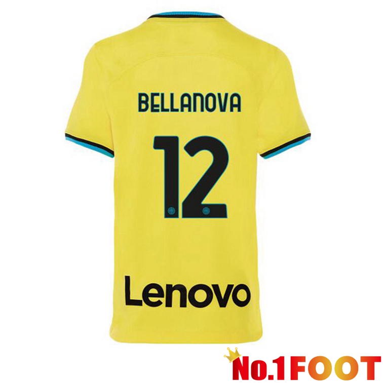 Inter Milan (BELLANOVA 12) Soccer Jersey Third Yellow 2022/2023