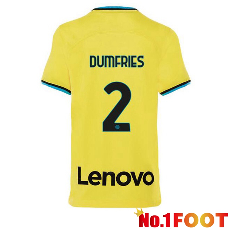 Inter Milan (DUMFRIES 2) Soccer Jersey Third Yellow 2022/2023