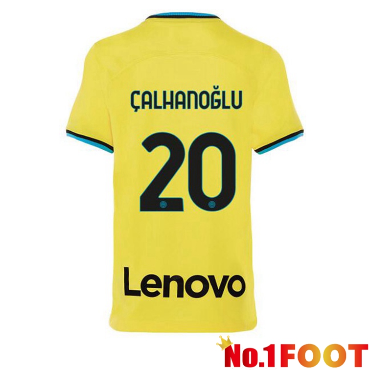 Inter Milan (ÇALHANOĞLU 20) Soccer Jersey Third Yellow 2022/2023