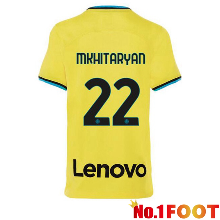 Inter Milan (MKHITARYAN 22) Soccer Jersey Third Yellow 2022/2023