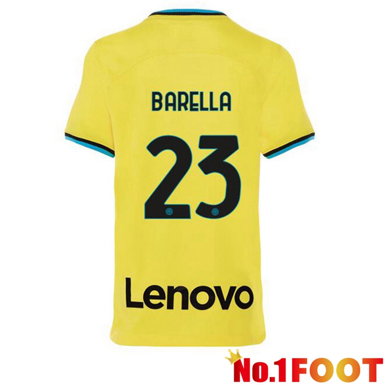 Inter Milan (BARELLA 23) Soccer Jersey Third Yellow 2022/2023