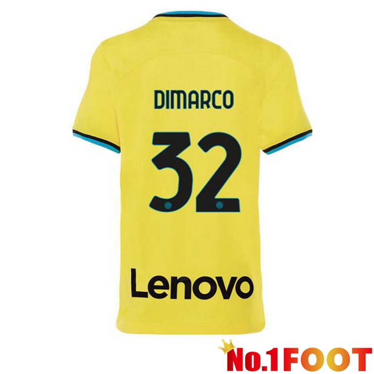 Inter Milan (DIMARCO 32) Soccer Jersey Third Yellow 2022/2023