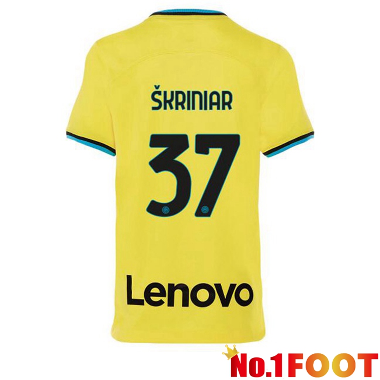 Inter Milan (ŠKRINIAR 37) Soccer Jersey Third Yellow 2022/2023