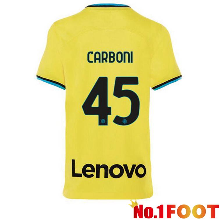 Inter Milan (CARBONI 45) Soccer Jersey Third Yellow 2022/2023