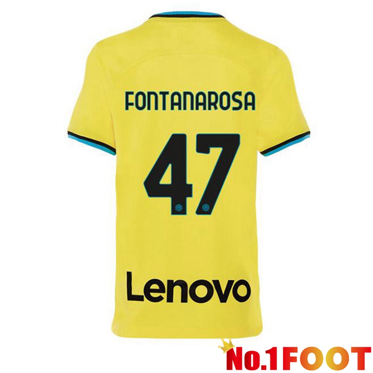 Inter Milan (FONTANAPink 47) Soccer Jersey Third Yellow 2022/2023