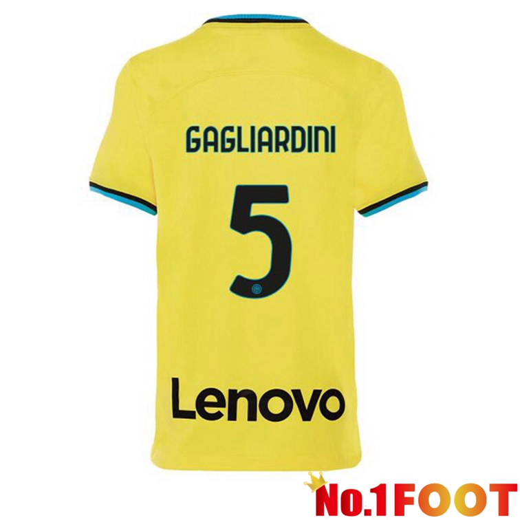 Inter Milan (GAGLIARDINI 5) Soccer Jersey Third Yellow 2022/2023