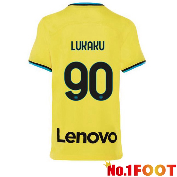 Inter Milan (LUKAKU 90) Soccer Jersey Third Yellow 2022/2023