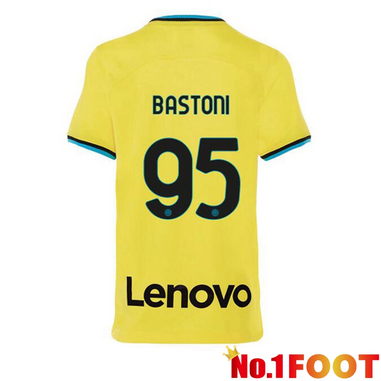 Inter Milan (BASTONI 95) Soccer Jersey Third Yellow 2022/2023