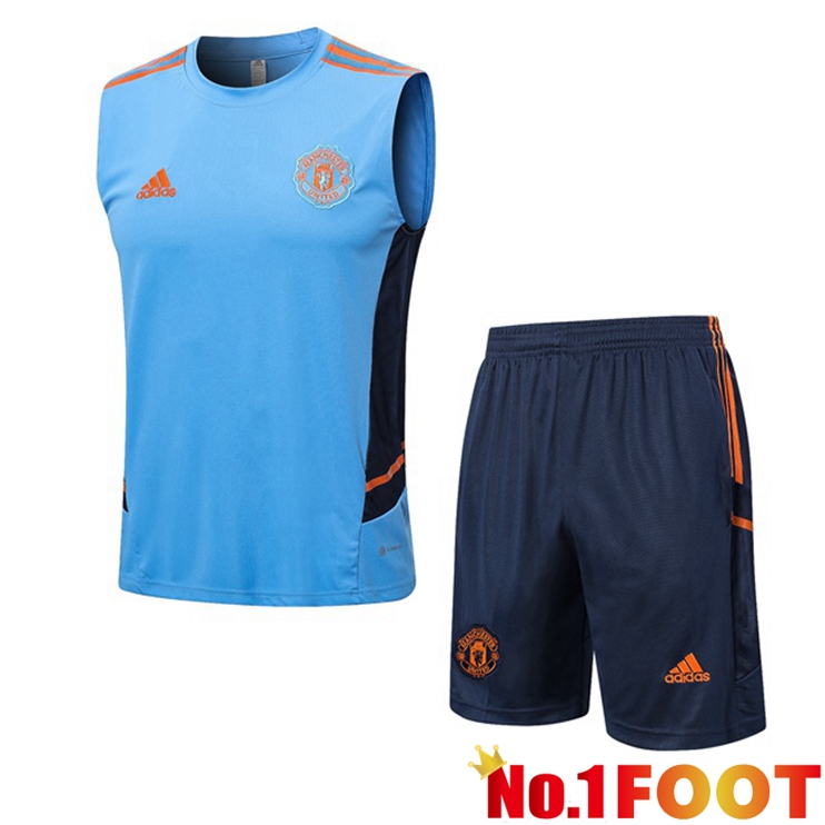 Manchester United Soccer Vest + Shorts Blue 2022/2023