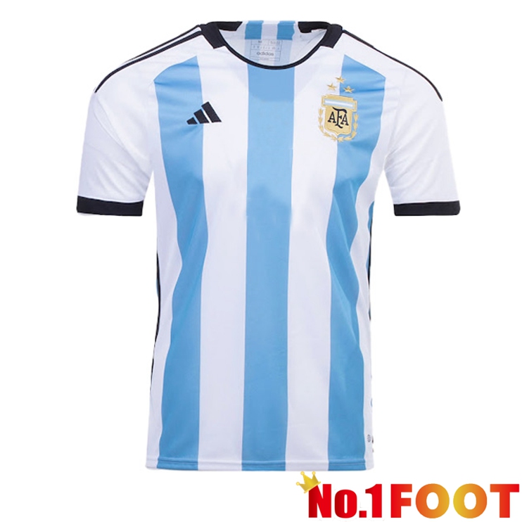 Argentina 3 Stars Soccer Jersey Home World Cup 2022