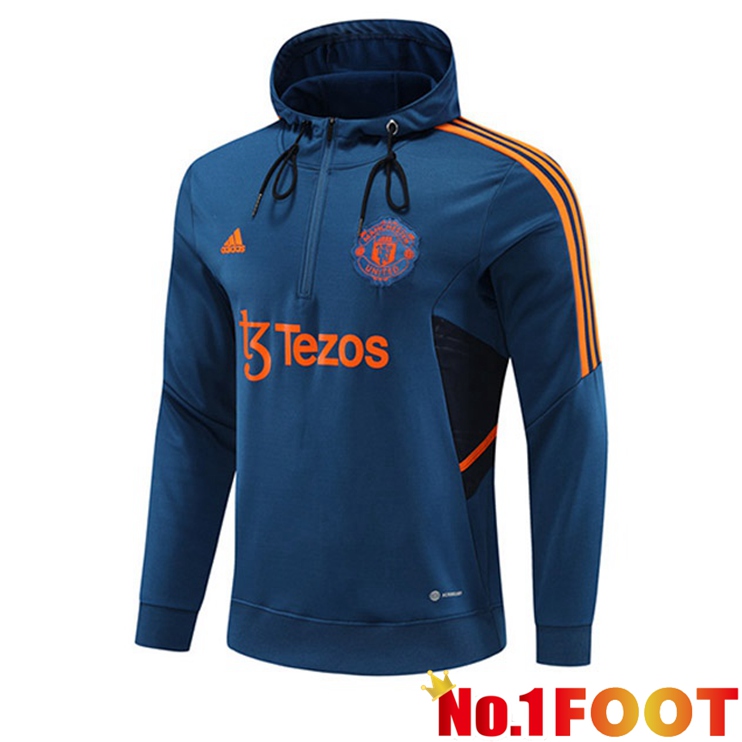 Manchester United Training Sweatshirt Hoodie Blue 2022/2023