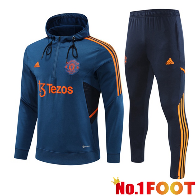 Manchester United Training Tracksuit Hoodie Blue 2022/2023