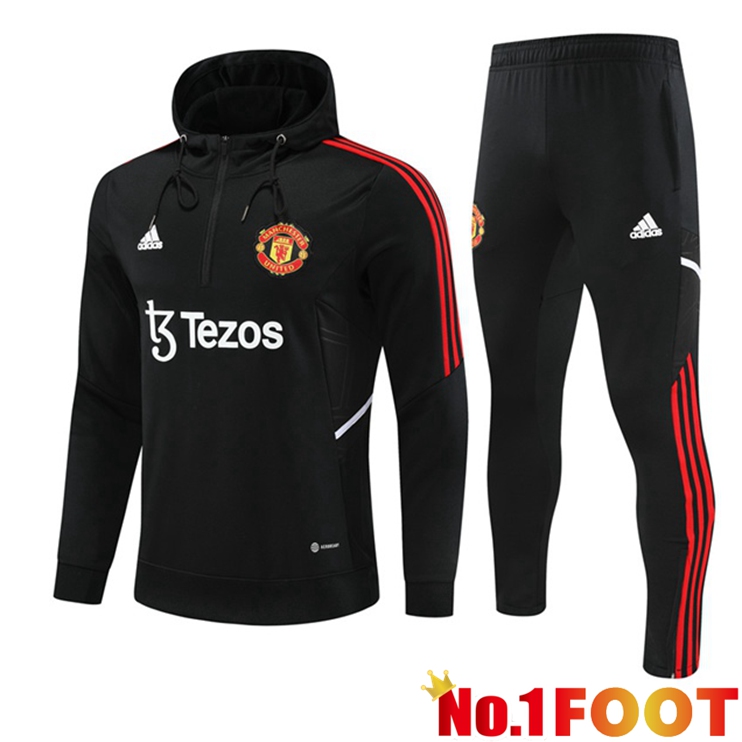 Manchester United Training Tracksuit Hoodie Black 2022/2023