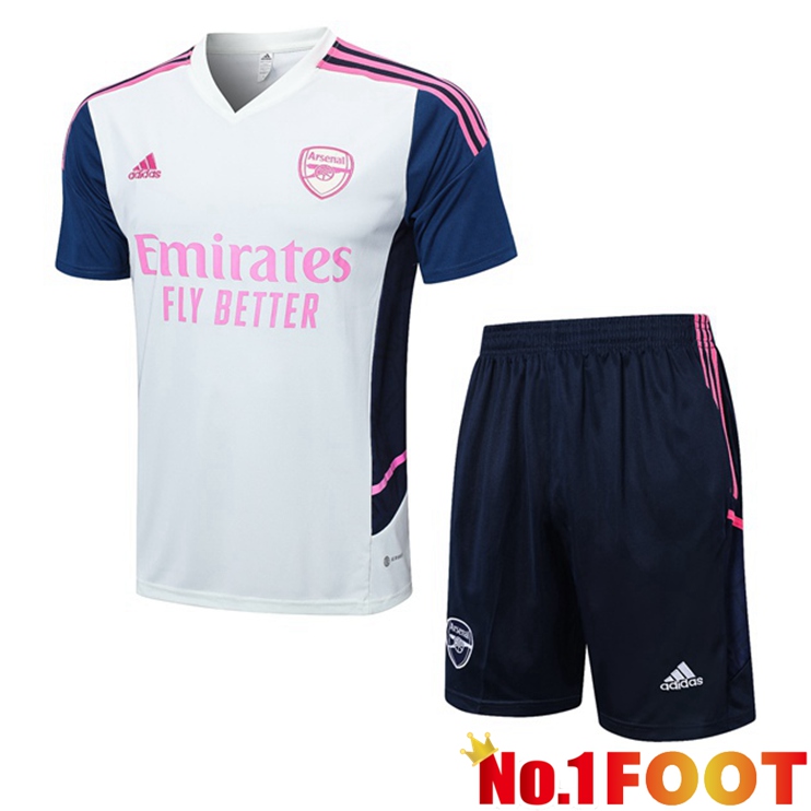 Arsenal Training T Shirt + Shorts White 2022/2023