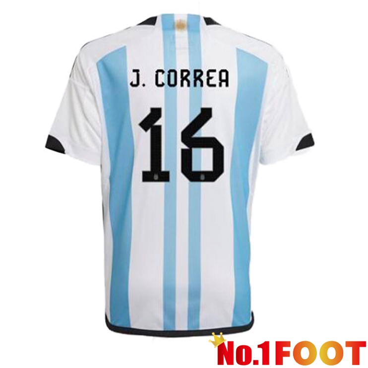 Argentina (ALMADA 16) Soccer Jersey Home Blue White World Cup 2022