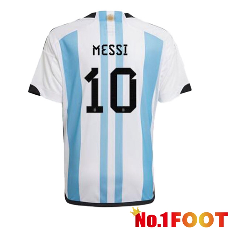 Argentina (MESSI 10) Soccer Jersey Home Blue White World Cup 2022