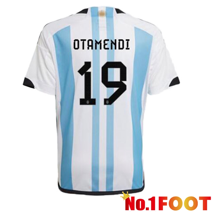 Argentina (OTAMENDI 19) Soccer Jersey Home Blue White World Cup 2022