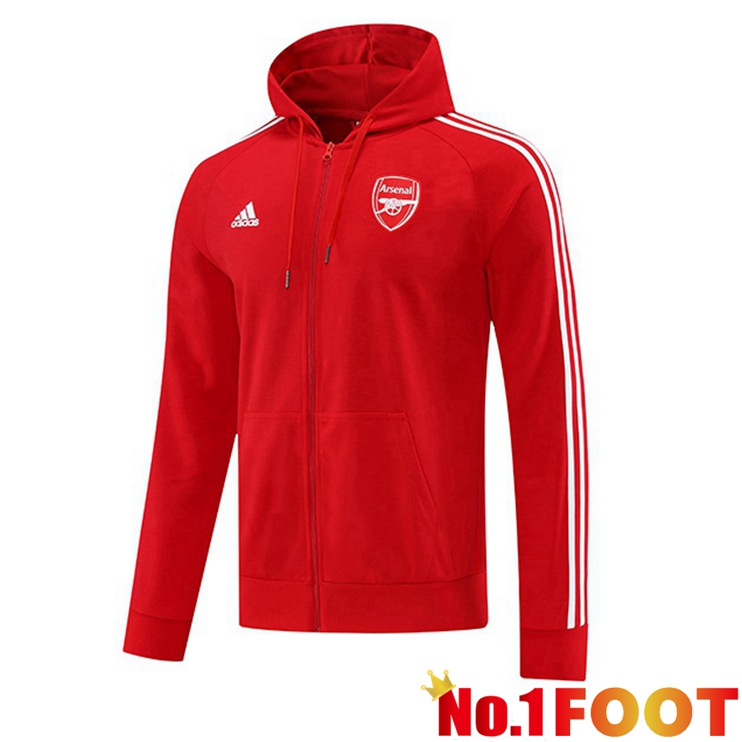 Arsenal Training Jacket Hoodie Red 2022/2023