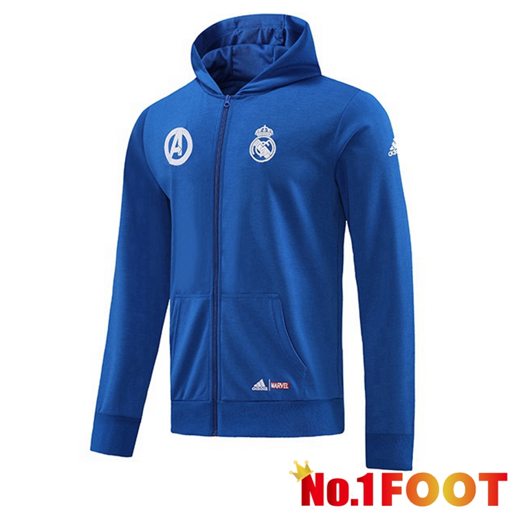 Real Madrid Training Jacket Hoodie Blue 2022/2023