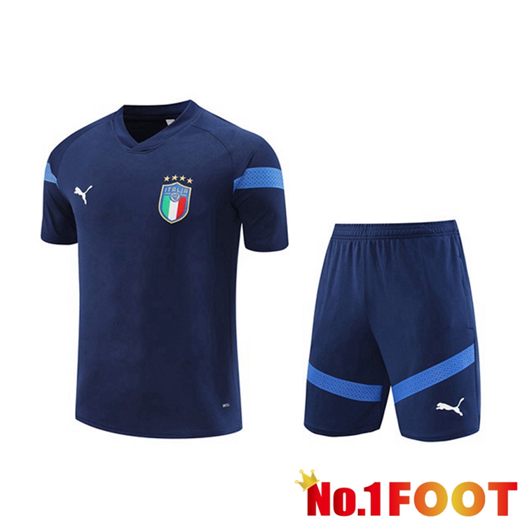 Italy Training T Shirt + Shorts Royal Bluee 2022/2023