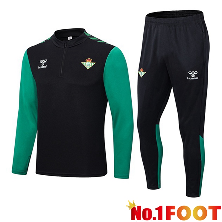 Real Betis Training Tracksuit Suit Black Green 2022/2023