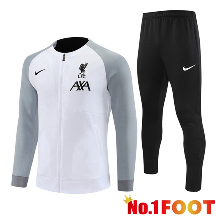 FC Liverpool Training Jacket Suit White Grey 2022/2023