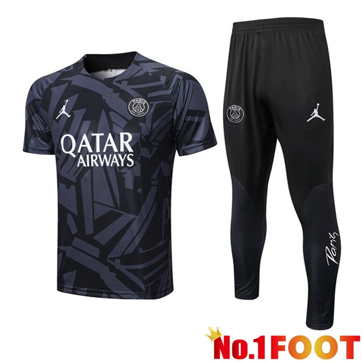 Paris PSG Training T Shirt + Pants Black 2022/2023