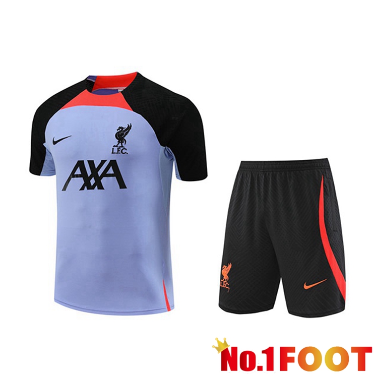 FC Liverpool Training T Shirt + Shorts Purple 2022/2023