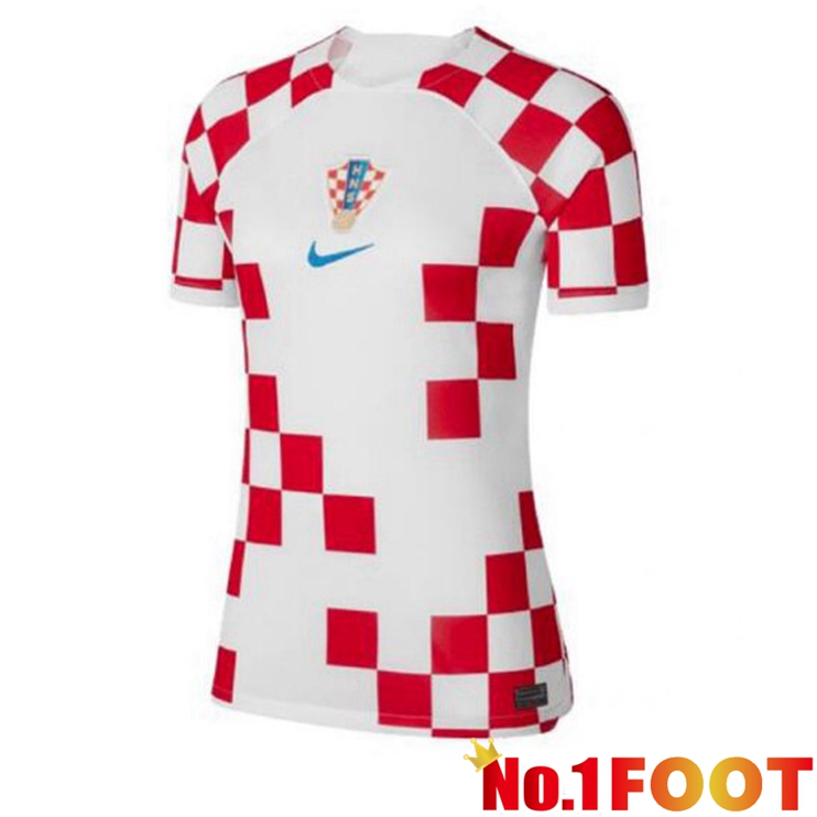 Croatia Womens Soccer Jersey Home White Red 2022/2023