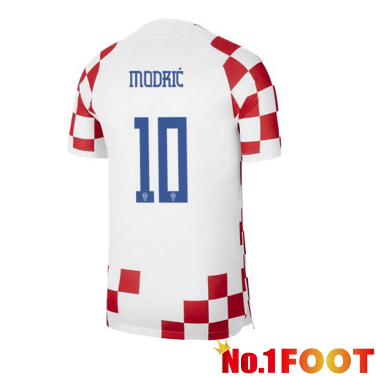 Croatia (MODRIĆ 10) Soccer Jersey Home White Red World Cup 2022