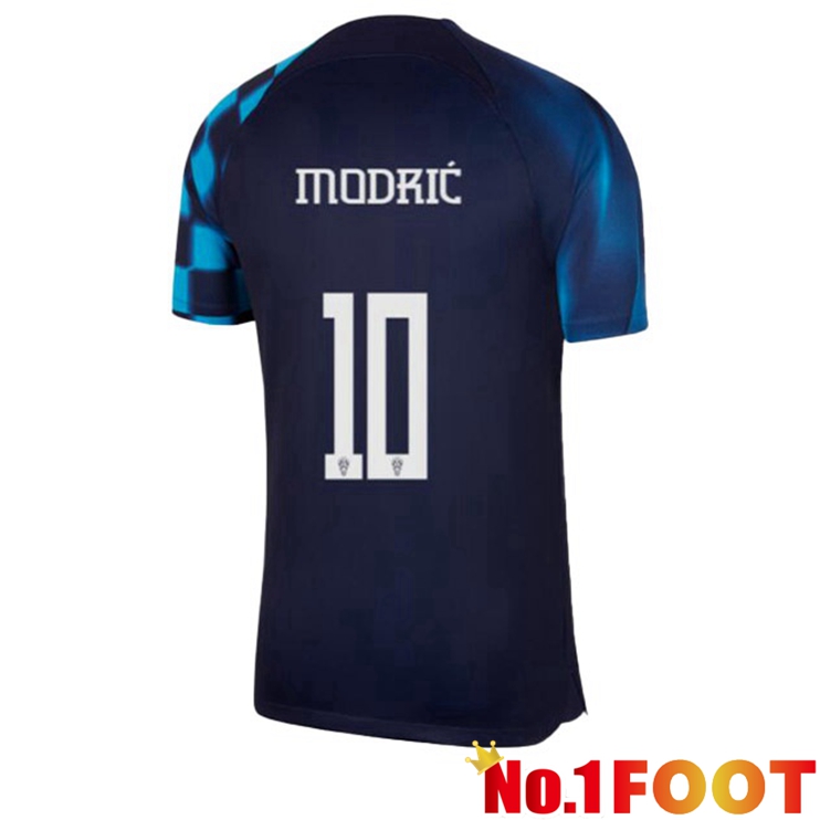 Croatia (MODRIĆ 10) Soccer Jersey Away Black Blue World Cup 2022