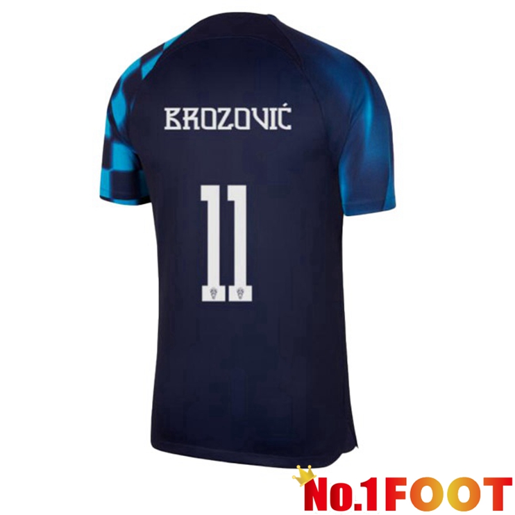 Croatia (BROZOVIĆ 11) Soccer Jersey Away Black Blue World Cup 2022