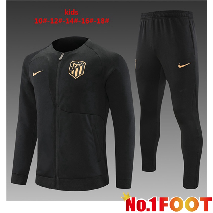 Atletico Madrid Kids Training Jacket Suit Black 2022/2023