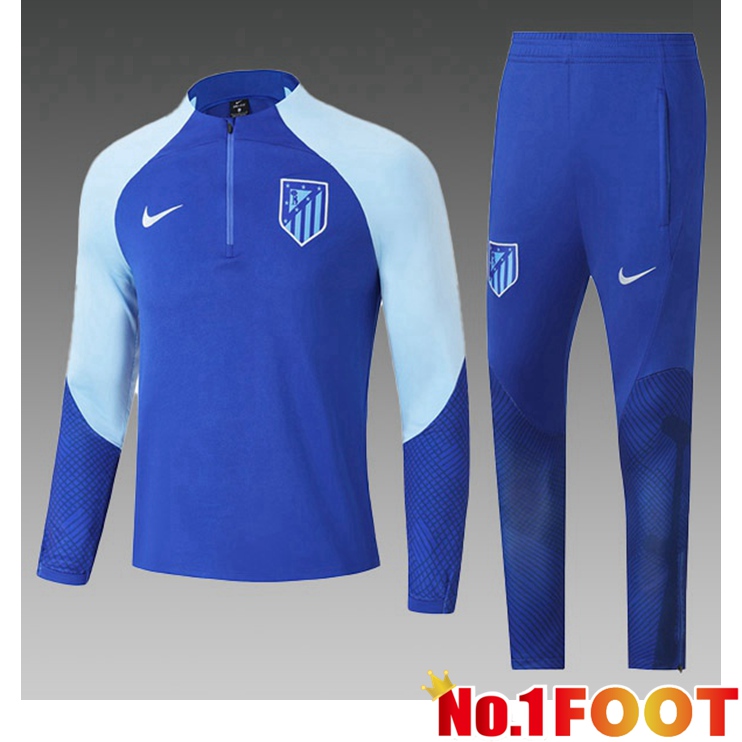 Atletico Madrid Kids Training Tracksuit Suit Blue 2022/2023