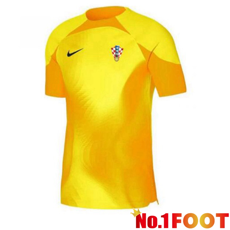 Croatia Goalkeeper Soccer Jersey Yellow World Cup 2022