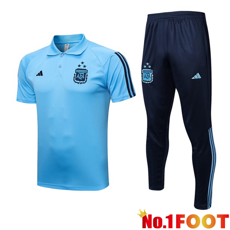 Argentina Soccer Polo + Pants Blue 2023/2024 - Click Image to Close