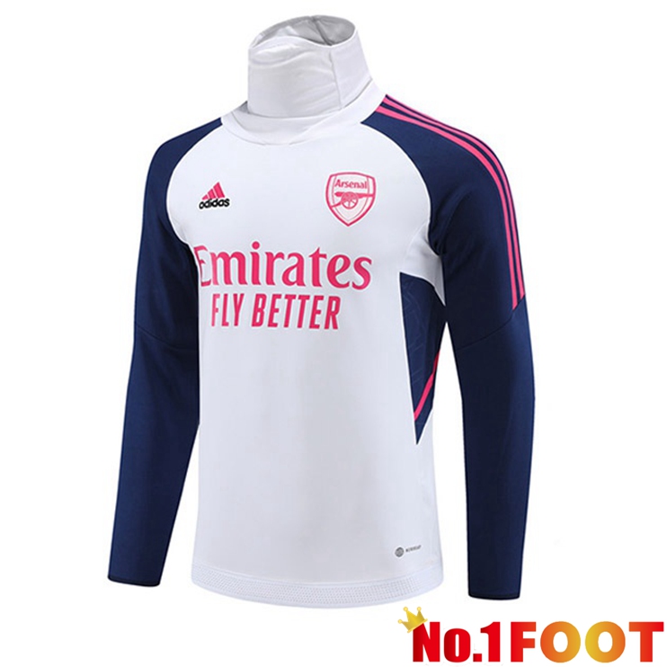 Arsenal High collar Training Sweatshirt White 2023/2024