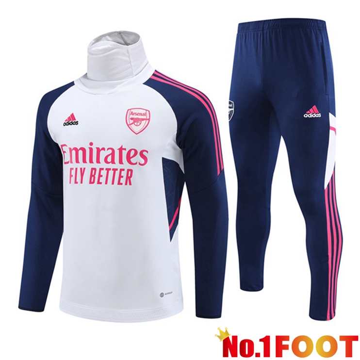 Arsenal High collar Training Tracksuit Suit White 2023/2024