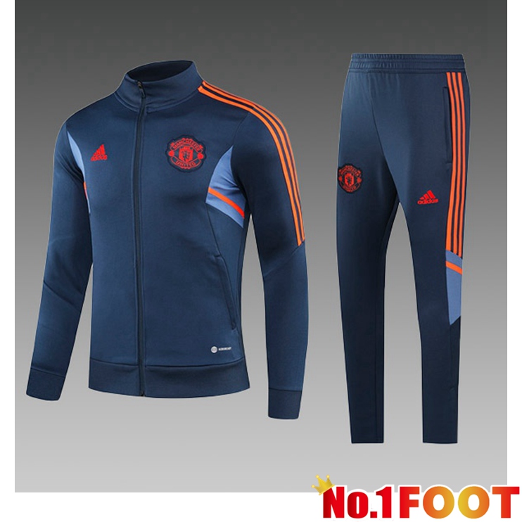 Manchester United Kids Training Jacket Suit Cyan 2023/2024