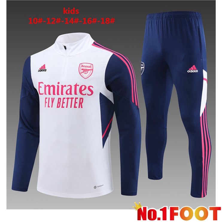 Arsenal Kids Training Tracksuit Suit White 2023/2024