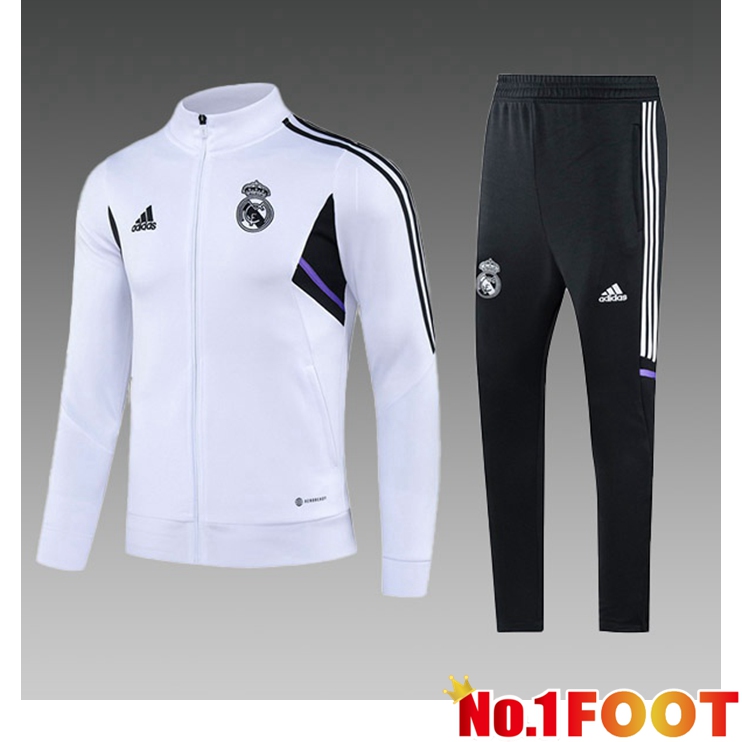 Real Madrid Kids Training Jacket Suit White 2023/2024