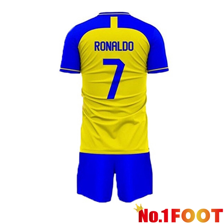 Al-Nassr FC (RONALDO 7) Kids Soccer Jersey Home Yellow 2022/2023