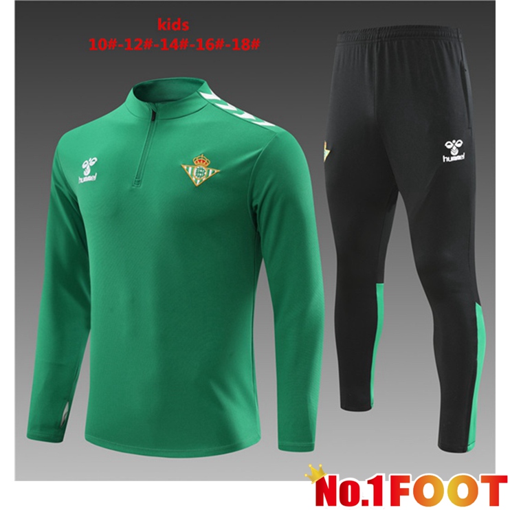 Real Betis Kids Training Tracksuit Suit Green 2023/2024