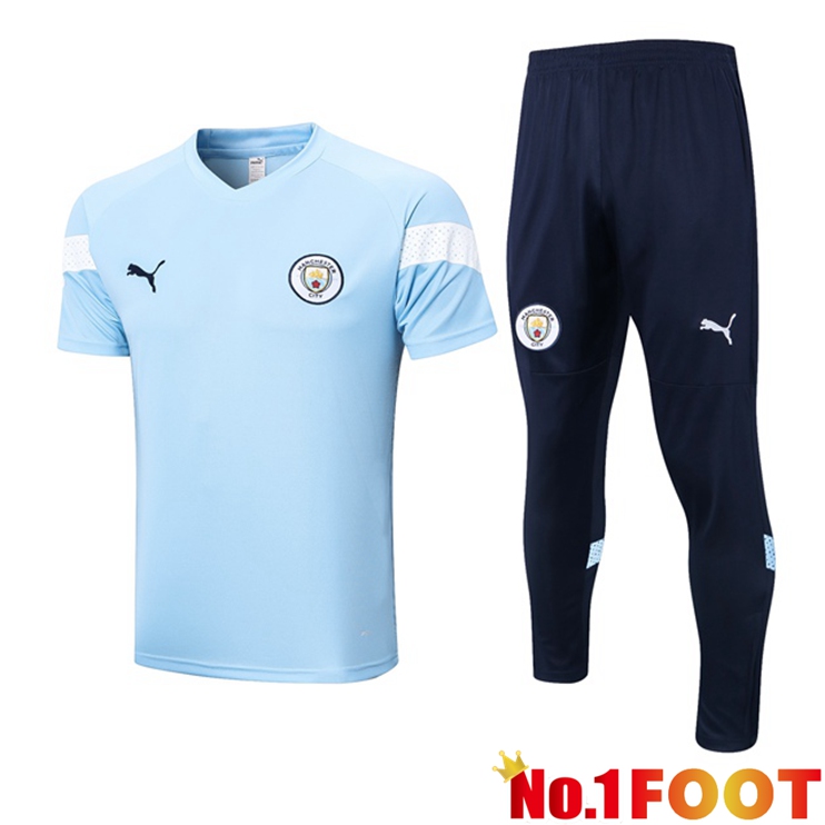 Manchester City Training T Shirt + Pants Blue 2023/2024