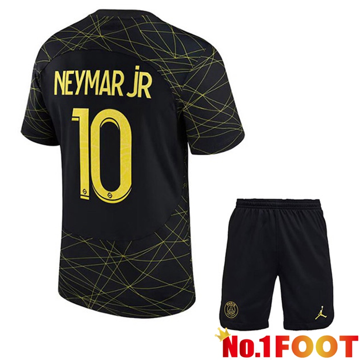 Paris PSG (NEYMAR JR 10) Kids Soccer Jersey Fourth Black 2022/2023