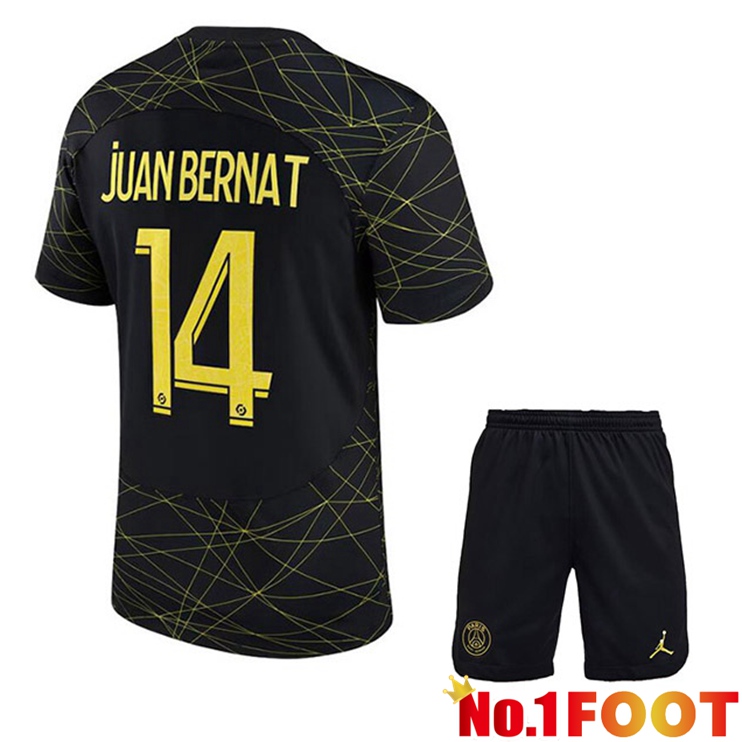 Paris PSG (JUAN BERNAT 14) Kids Soccer Jersey Fourth Black 2022/2023