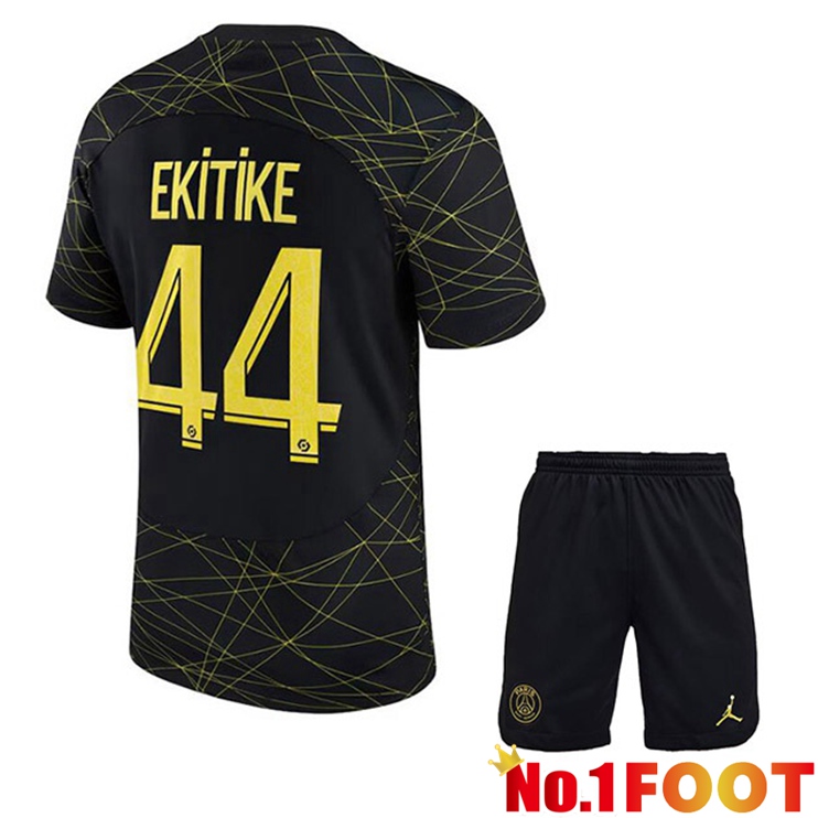 Paris PSG (EKITIKE 44) Kids Soccer Jersey Fourth Black 2022/2023