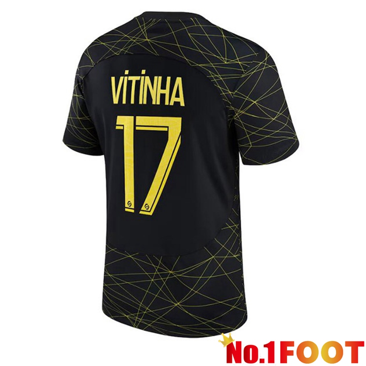 Paris PSG (VITINHA 17) Soccer Jersey Fourth Black 2022/2023